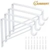 4 Pack Closet Shelf & Rod Brackets 11”x11” Heavy Duty Closet Rod Brackets, Closet Shelf Bracket With Rod Holder, 1-3/8” Dia White Closet Rod Support Bracket For Revive Your Sagging Closet Rod