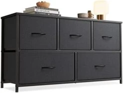 Cubiker Dresser Storage Organizer, 5 Drawer Dresser Tower Unit For Bedroom Hallway Entryway Closets, Small Dresser Clothes Storage With Wide Sturdy Steel Frame Wood Top, Black Grey 18 Cubiker Dresser Storage Organizer, 5 Drawer Dresser Tower Unit For Bedroom Hallway Entryway Closets, Small Dresser Clothes Storage With Wide Sturdy Steel Frame Wood Top, Black Grey -Songmics Furniture Shop 41evotH0vL. AC