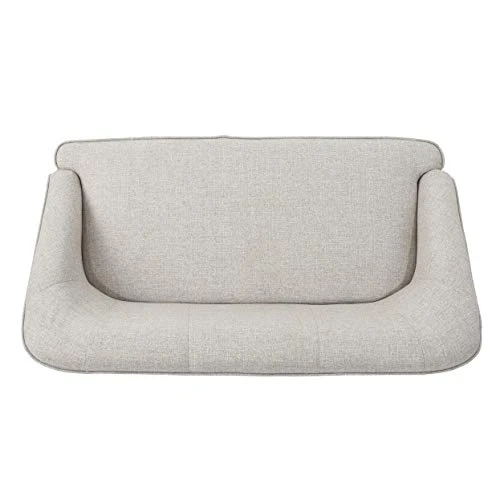 Christopher Knight Home Justus Mid-Century Modern Fabric Loveseat, Beige / Natural 4 Christopher Knight Home Justus Mid-Century Modern Fabric Loveseat, Beige / Natural - Image 4