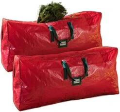 Zober 2-Pack Artificial Extra Large Christmas Tree Storage Bag - Fits Up To 9-Foot Holiday Xmas Disassembled Trees With Durable Reinforced Handles & Dual Zipper - Waterproof Material Protects From Dust, Moisture & Insects (Red) -Songmics Furniture Shop 41eyo3lqa0L. AC