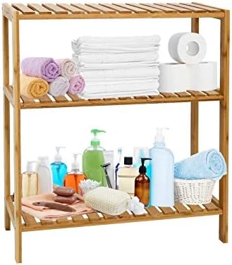 Bamboo Shelf Bathroom 3-Tier Storage Shelves Stand Rack Multifunctional Shelving For Bedroom Kitchen Living Room 7 Bamboo Shelf Bathroom 3-Tier Storage Shelves Stand Rack Multifunctional Shelving For Bedroom Kitchen Living Room - Image 7