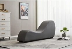 Kingway Furniture Kolar Faux Leather Yoga Chaise Lounge Chair, Relaxation, Streching, In Black -Songmics Furniture Shop 41fCltuhPdL. AC