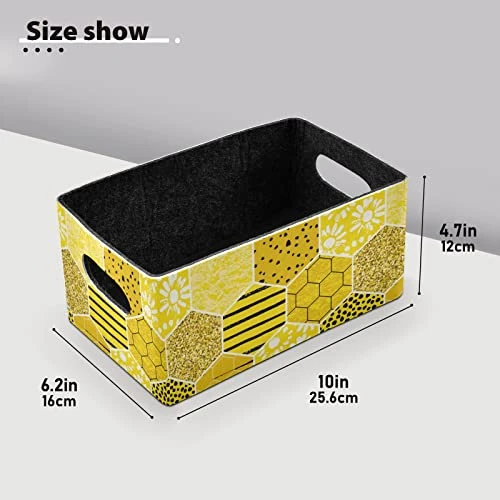 Geometric Honey Storage Basket Felt Storage Bin Collapsible Shelves Basket Toy Storage Box Organizer For Kids Bedroom Magazine 2 Geometric Honey Storage Basket Felt Storage Bin Collapsible Shelves Basket Toy Storage Box Organizer For Kids Bedroom Magazine - Image 2