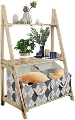 ECOMEX Small Ladder Shelf, 3-Tier Ladder Bookshelf With 2 Baskets, Wood Rustic Ladder Bookshelf, Freestanding Storage Organizer Rack,Storage Rack Shelves Plant Stand For Home, 2PCS, Brown 16 ECOMEX Small Ladder Shelf, 3-Tier Ladder Bookshelf With 2 Baskets, Wood Rustic Ladder Bookshelf, Freestanding Storage Organizer Rack,Storage Rack Shelves Plant Stand For Home, 2PCS, Brown -Songmics Furniture Shop 41fLcMPK3oL. AC 1