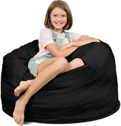 ULTIMATE SACK 3000 (3 Ft.) Bean Bag Chair: Giant Foam-Filled Furniture - Machine Washable Covers, Durable Inner Liner, 100% Virgin Foam. Comfy Bean Bag Chair. (Electric Blue, Suede) -Songmics Furniture Shop 41fiYqxHuhL. AC