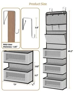 ZAAOEHA Over The Door Hanging Organizer, Behind The Door Storage Organizer With Door Hook And Large Clear Windows, Wall File Organizer, For Cosmetics, Toys And Sundries (1 Pack) -Songmics Furniture Shop 41fkDkDMP9L