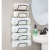 MDesign Steel Towel Holder For Bathroom Wall - Wall Mounted Organizer For Rolled Towels And Bath Robes - Six Level Wall Mount Towel Storage Rack - Bathroom Towel Organizer - Hyde Collection - Black