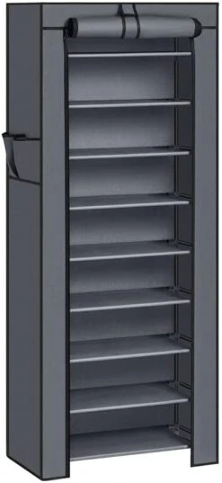 SONGMICS Shoe Rack, 9 Tier Shoe Organizer With Nonwoven Fabric Cover, Shoe Storage Shelf For 40-50 Pairs Of Shoes, Entryway, Suitable For Sneakers, High Heels, Flats, And Boots, Black URXJ36HV1 -Songmics Furniture Shop 41fmWz8x4KL. AC