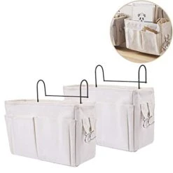 FenglinTech Bedside Caddy, 2PCS Bedside Storage Organizer Hanging Bag For Bunk Bed, Hospital Bed Rails, Baby Bed, Camp