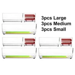 Youngever Clear Plastic Vanity And Desk Drawer Organizers, Stackable, Makeup Organizers, Storage Tray For Makeup, Kitchen Utensils, Jewelries (9 Pieces) -Songmics Furniture Shop 41fsZPdc6RL