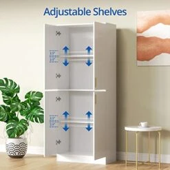 Cozy Castle 71" Tall Kitchen Pantry, Freestanding Pantry Cabinet With Adjustable Shelves And Doors For Kitchen, Dining Room, White -Songmics Furniture Shop 41fv7d2GuvL