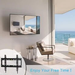 USX MOUNT Fixed TV Wall Mount With Low Profile For Most 26-55 Inch LED, LCD And Flat Screen TVs, TV Mount Bracket With VESA Up To 400x400mm And Weight Capacity 99lbs,and Space Saving TV Bracket -Songmics Furniture Shop 41fvx1kqEUL