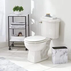 MDesign Small Rectangular Steel Trash Can, Narrow Wastebasket, Slim Garbage Container Bin, 2.4 Gallon For Bathroom, Bedroom, Kitchen, Home Office, Dorm, Recycling Waste Basket - Marble Print, Pack Of 1 19 MDesign Small Rectangular Steel Trash Can, Narrow Wastebasket, Slim Garbage Container Bin, 2.4 Gallon For Bathroom, Bedroom, Kitchen, Home Office, Dorm, Recycling Waste Basket - Marble Print, Pack Of 1 -Songmics Furniture Shop 41fzSJMhPdL