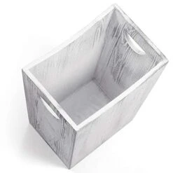 LIANTRAL Trash Can, Rustic Wood Farmhouse Wastebasket Bin For Bathroom, Office, Bedroom, Living Room -Songmics Furniture Shop 41g0iBEU1OL