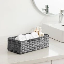 Wicker Baskets For Organizing, Waterproof Bathroom Storage Baskets, Back Of Toilet Paper Storage Baskets Organizer - 2 Pack 9 Wicker Baskets For Organizing, Waterproof Bathroom Storage Baskets, Back Of Toilet Paper Storage Baskets Organizer - 2 Pack -Songmics Furniture Shop 41g28b2vXDL