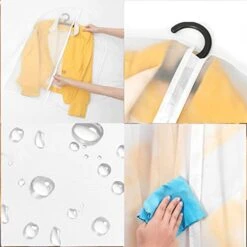 AIDBUCKS Garment Bags 6 Pieces Clothes Covers Protecting Dusts Lightweight Clear Full Zipper Suit Bags Long-Term Storage Jacket Coat Dress, White, 24x48" -Songmics Furniture Shop 41g2HXB6AyL