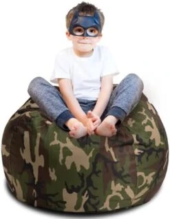 CALA Stuffed Animal Storage Bean Bag Chair-Cover Only- Extra Large 38" Kids Soft Toy Storage - 100% Cotton Canvas Bean Bag Chair(Camouflage) -Songmics Furniture Shop 41g2NmW1ZCL. AC