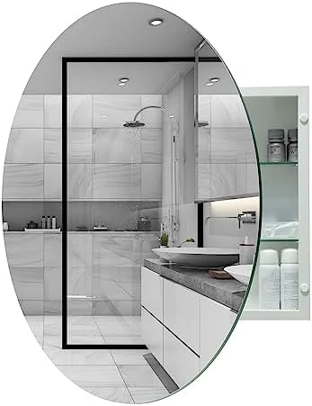 HESONTH FOMAYKO Bathroom Medicine Cabinet, Rectangular Beveled Frameless Mirror Cabinet,16×26 Inch Wall Mounted Cabinet For Bathroom Toilet Kitchen,Recess Or Surface Mount Installation 12 HESONTH FOMAYKO Bathroom Medicine Cabinet, Rectangular Beveled Frameless Mirror Cabinet,16×26 Inch Wall Mounted Cabinet For Bathroom Toilet Kitchen,Recess Or Surface Mount Installation - Image 12