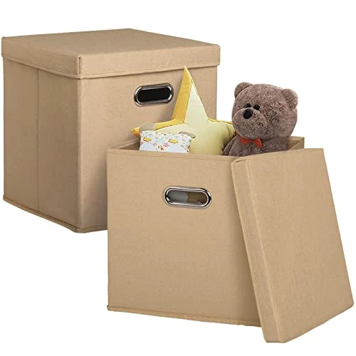 XYXYLY 2 Pack Foldable Cubes Storage Bins With Lids 12.6 * 12.6 * 12.6" Collapsible Fabric Cubbies Storage Baskets For Shelf Closet Organizer Home Bedroom Office Nursery 1 XYXYLY 2 Pack Foldable Cubes Storage Bins With Lids 12.6 * 12.6 * 12.6" Collapsible Fabric Cubbies Storage Baskets For Shelf Closet Organizer Home Bedroom Office Nursery