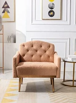 KINFFICT Modern Accent Chair, Upholstered Single Sofa Arm Chair For Living Room And Bedroom, Upholstered Comfy Armchair Chair With Solid Tapered Metal Legs, White -Songmics Furniture Shop 41g5Nl0sfRL. AC