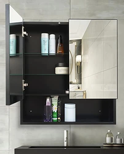 HESONTH FOMAYKO Bathroom Medicine Cabinet, Rectangular Beveled Frameless Mirror Cabinet,16×26 Inch Wall Mounted Cabinet For Bathroom Toilet Kitchen,Recess Or Surface Mount Installation 7 HESONTH FOMAYKO Bathroom Medicine Cabinet, Rectangular Beveled Frameless Mirror Cabinet,16×26 Inch Wall Mounted Cabinet For Bathroom Toilet Kitchen,Recess Or Surface Mount Installation - Image 7