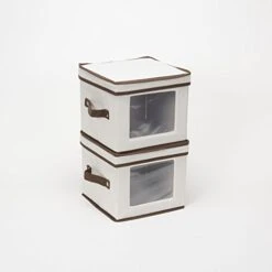 Household Essentials 534 Dinnerware Storage Box With Lid And Handles | Chest For Salad Plates | Natural Canvas With Brown Trim 17 Household Essentials 534 Dinnerware Storage Box With Lid And Handles | Chest For Salad Plates | Natural Canvas With Brown Trim -Songmics Furniture Shop 41g8CJ5e7PL
