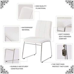 WENYU 3 Pieces Glass Dining Table Set, Round Kitchen Table With Clear Tempered Glass Top, Modern Dining Table And Chairs Set For 2 Person (Table + 2 White Chairs) -Songmics Furniture Shop 41g8hF7UiWL