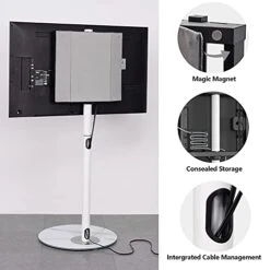 FITUEYES Design Swivel Corner Floor TV Stand For 32 37 43 50 55 60 65 Inch TV, Mid Century Modern White Corner TV Floor Stand With Marble Textured Glass Base & Concealed Storage, Master Series 14 FITUEYES Design Swivel Corner Floor TV Stand For 32 37 43 50 55 60 65 Inch TV, Mid Century Modern White Corner TV Floor Stand With Marble Textured Glass Base & Concealed Storage, Master Series -Songmics Furniture Shop 41gAKOnhDxL