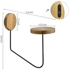 MyGift Wall Mounted Deluxe Acacia Wood Hat Holder Rack With Industrial Black Metal Wire Bracket, Modern Hanging Cap Holder Organizer Entryway Display, Set Of 2 -Songmics Furniture Shop 41gCZzuiMmL