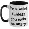 GENERIC Nice Valet Two Tone 11oz Mug, I'm A Valet (unless You Make Me Angry), Perfect Cup For Friends From Boss, Gift Ideas For Colleagues, Christmas Gifts For Colleagues, Secret Santa Gifts For Colleagues,
