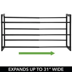 MDesign Metal 3 Tier Adjustable/Expandable Shoe And Boot Storage Organizer Rack - Space-Saving, Angled Vertical Storage - Closet, Entryway, Mudroom, Bedroom, Garage - Black -Songmics Furniture Shop 41gXyMp3C5L