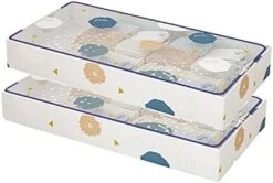 TheElves Under Bed Storage With Lid, 2 Pack Foldable Underbed Storage Containers PVC,Under Bed Storage Drawer For Clothes Books Toys Shoes Pillows-80L -Songmics Furniture Shop 41gZVdnUkZL. AC