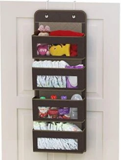 Simple Houseware Over Door/Wall Mount 6 Clear Window Pocket Organizer, Gray -Songmics Furniture Shop 41glNOVAPsL. AC