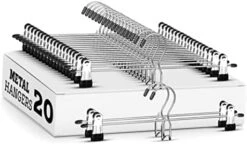 Zober Metal Skirt Hangers - Pack Of 10 Pants Hangers With Clips - Multi Stackable Space Saving Hangers - Adjustable Clip For Skirts, Jeans, And Pants W/Non-Slip Grip -Songmics Furniture Shop 41gmpiA8bRL. AC