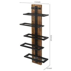 MyGift 5 Tier Rustic Burnt Wood & Industrial Black Metal Wall Mounted Wine Rack Bottle Display Storage Shelf Decorative Organizer 9 MyGift 5 Tier Rustic Burnt Wood & Industrial Black Metal Wall Mounted Wine Rack Bottle Display Storage Shelf Decorative Organizer -Songmics Furniture Shop 41go6UBqIfL