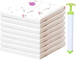 Vacuum Storage Bags Space Saving Bags For Comforters Clothes Pillow Bedding Blanket Storage, Double Zip Lock Seal & Leak Valve, Free Travel Hand Pump Included (4 Pack Medium - 28 * 20 Inches) -Songmics Furniture Shop 41gqXLDyCKL. AC 2