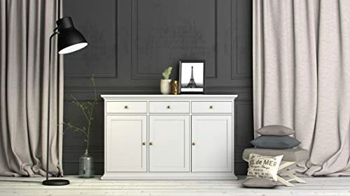 Tvilum Sonoma Sideboard With 3 Doors And 3 Drawers, White 2 Tvilum Sonoma Sideboard With 3 Doors And 3 Drawers, White - Image 2