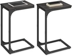 VASAGLE C-Shaped End Table, Small Side Table For Couch, Sofa Table With Metal Frame For Living Room, Bedroom, Bedside, Rustic Brown And Black 19 VASAGLE C-Shaped End Table, Small Side Table For Couch, Sofa Table With Metal Frame For Living Room, Bedroom, Bedside, Rustic Brown And Black -Songmics Furniture Shop 41gu3pxT7L. AC