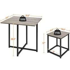 Yaheetech 5-Piece Dining Table Set - Industrial Kitchen Table & Chairs Sets For 4 - Compact Table With 4 Stools & Space-Saving Design For Apartment, Small Space, Breakfast Nook, Gray 14 Yaheetech 5-Piece Dining Table Set - Industrial Kitchen Table & Chairs Sets For 4 - Compact Table With 4 Stools & Space-Saving Design For Apartment, Small Space, Breakfast Nook, Gray -Songmics Furniture Shop 41gudYwUBUL
