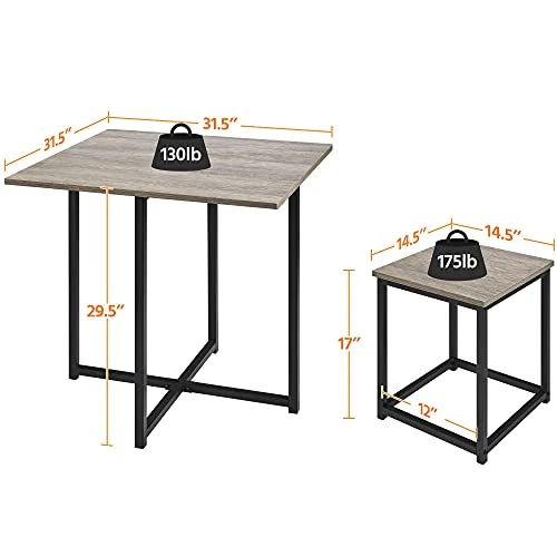 Yaheetech 5-Piece Dining Table Set - Industrial Kitchen Table & Chairs Sets For 4 - Compact Table With 4 Stools & Space-Saving Design For Apartment, Small Space, Breakfast Nook, Gray 6 Yaheetech 5-Piece Dining Table Set - Industrial Kitchen Table & Chairs Sets For 4 - Compact Table With 4 Stools & Space-Saving Design For Apartment, Small Space, Breakfast Nook, Gray - Image 6