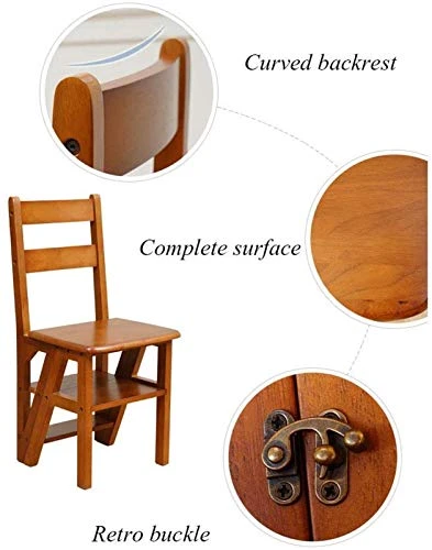 Portable Step Stoo - 4 Wood For Adult Folding Ladder 4 Tier Ladder-Shaped Plant Stand Display Rack Shelf Multi-Function Chair 5 Portable Step Stoo - 4 Wood For Adult Folding Ladder 4 Tier Ladder-Shaped Plant Stand Display Rack Shelf Multi-Function Chair - Image 5