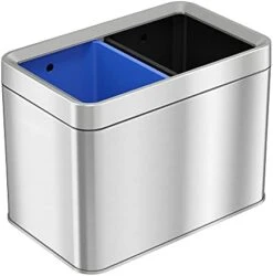ITouchless SlimGiant 4.2 Gallon Slim Garbage Bin With Handles, 16 Liter Plastic Small Trash Can Hanging Wastebasket, Magazine/File Folder Storage Container For Home, Office, Bathroom, Kitchen, Blue 21 ITouchless SlimGiant 4.2 Gallon Slim Garbage Bin With Handles, 16 Liter Plastic Small Trash Can Hanging Wastebasket, Magazine/File Folder Storage Container For Home, Office, Bathroom, Kitchen, Blue -Songmics Furniture Shop 41h 9CREWoS. AC