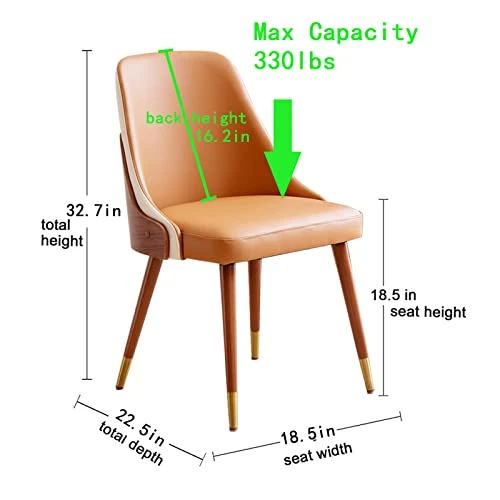 LUNLING Mid Century Modern Dining Chairs Orange Faux Leather Upholstered Chair With Walnut Wood Frame For Kitchen Dining Living Room Chairs(Orange 1PCS) 1 LUNLING Mid Century Modern Dining Chairs Orange Faux Leather Upholstered Chair With Walnut Wood Frame For Kitchen Dining Living Room Chairs(Orange 1PCS)