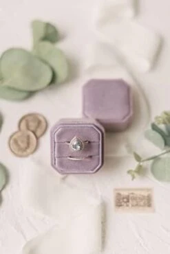 Velvet Ring Box - Elegant Vintage Octagon Display Holder For Jewelry - Double Storage, Soft Fabric - Perfect For Weddings, Engagement, Photography - Decorative & Functional Gifts For Brides (Lilac) -Songmics Furniture Shop 41h58mAkpnL. AC