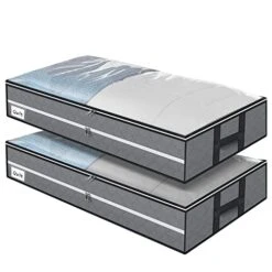 GARPROVM Under Bed Storage Bags, Organizer Container Clothes Storage Foldable Bags For Clothing, Sweaters, Comforter, Blanket, Pillows,Toys