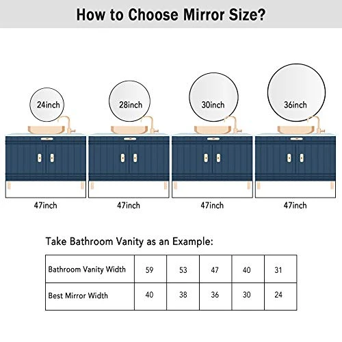 PexFix 36'' Wall Round Mirror, Wall-Mounted Mirror Decorative Mirror Aluminum Alloy Frame, Beveled Accent Mirror Large Round Mirror For Bedroom, Bathroom Entryway, Vanity, Dining Room(Black) 6 PexFix 36'' Wall Round Mirror, Wall-Mounted Mirror Decorative Mirror Aluminum Alloy Frame, Beveled Accent Mirror Large Round Mirror For Bedroom, Bathroom Entryway, Vanity, Dining Room(Black) - Image 6