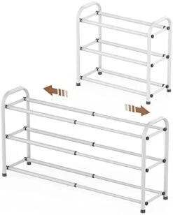 Gonfoam 3-Tier Expandable Shoe Rack,Adjustable Shoe Shelf Storage Organizer Heavy Duty Metal Free Standing Shoe Rack For Entryway Closet Doorway (Black) 22 Gonfoam 3-Tier Expandable Shoe Rack,Adjustable Shoe Shelf Storage Organizer Heavy Duty Metal Free Standing Shoe Rack For Entryway Closet Doorway (Black) -Songmics Furniture Shop 41hL4jeKjFL. AC