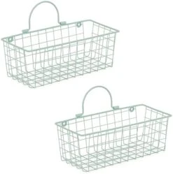 DII Farmhouse Vintage Décor, Wire Wall Basket, Medium, Black, 2 Piece -Songmics Furniture Shop 41hLg8hHiqL. AC