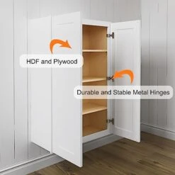 LOVMOR Wall-Mounted Bathroom Cabinet, Medicine Cabinet, Bathroom Cabinet Wall Mounted With Adjustable Shelves & Soft-Close Door, 12" D*27" W*42" H -Songmics Furniture Shop 41hRLIV4OSL