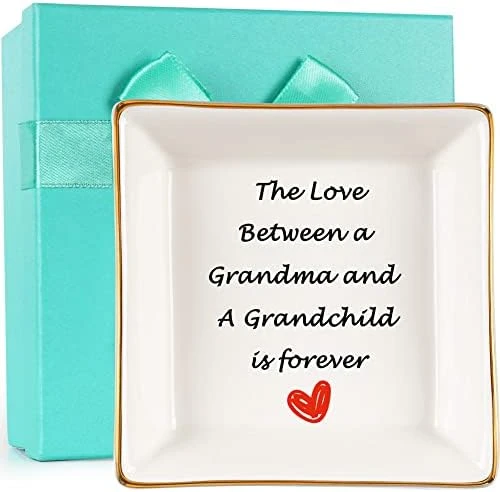 AREOK Gifts For Grandma Gifts From Grandchildren Granddaughter Grandkids - Happy Best Grandma Grandmother Birthday Gifts Ideas From Grandson Unique, Jewelry Ring Trinket Dish Tray 6 AREOK Gifts For Grandma Gifts From Grandchildren Granddaughter Grandkids - Happy Best Grandma Grandmother Birthday Gifts Ideas From Grandson Unique, Jewelry Ring Trinket Dish Tray - Image 6